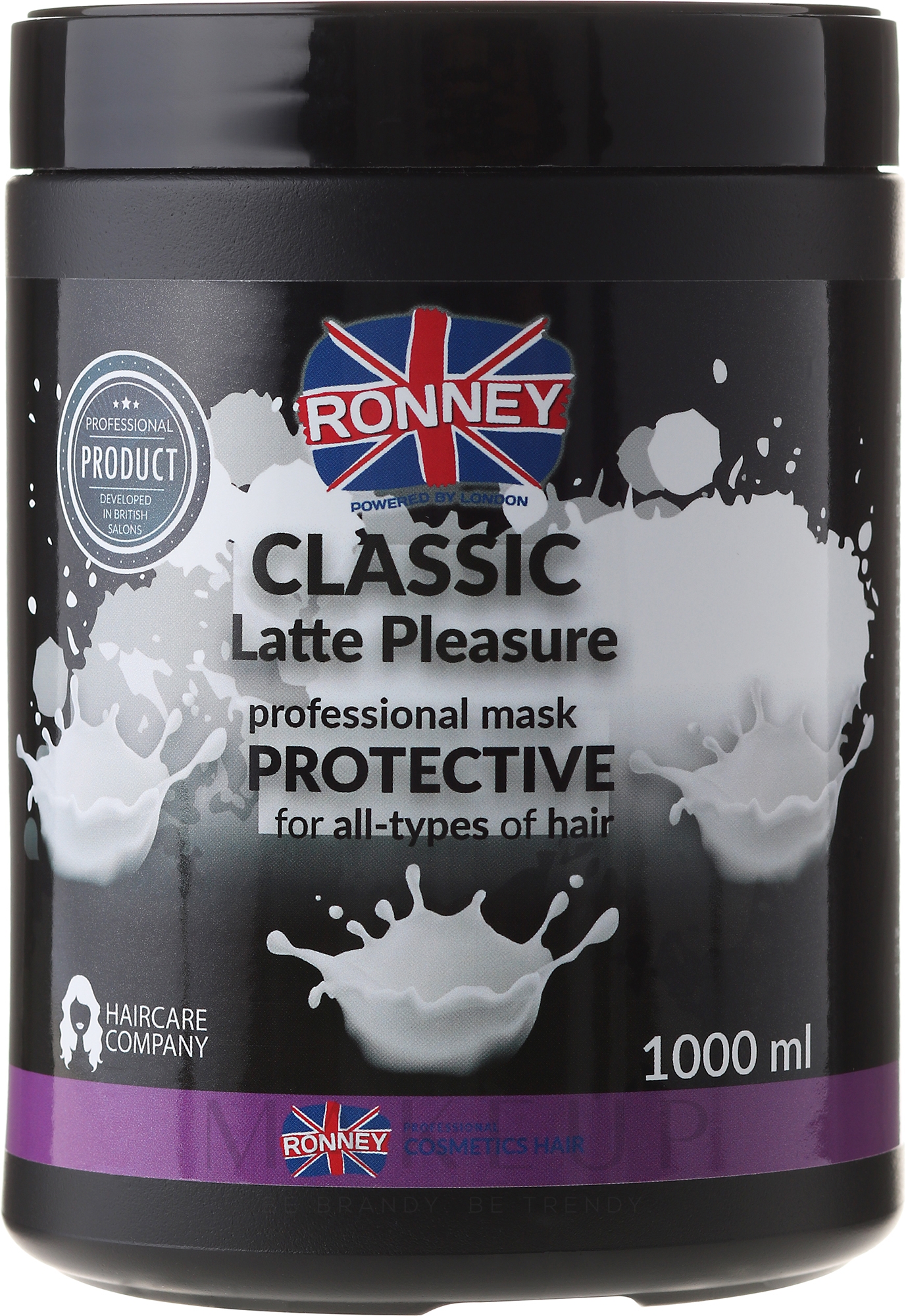 Schützende Haarmaske für alle Haartypen - Ronney Mask Classic Latte Pleasure Protective — Bild 1000 ml