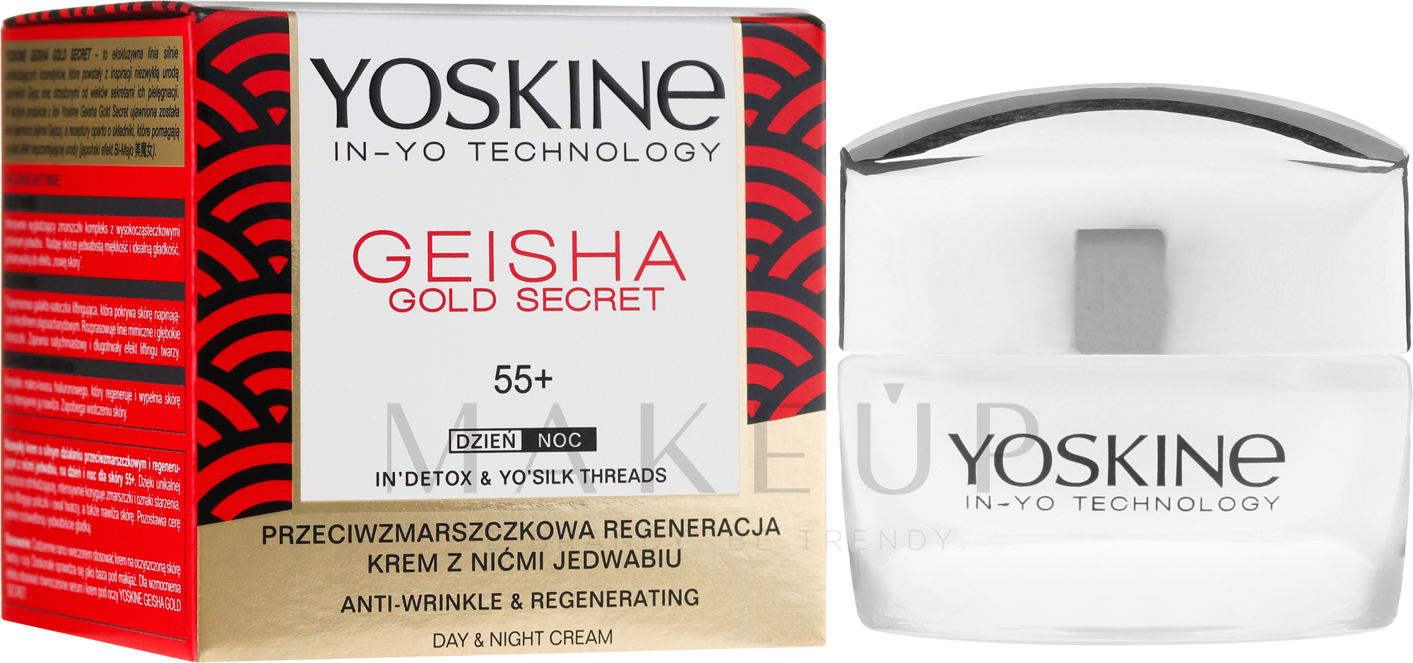 Regenerierende Anti-Falten Gesichtscreme mit Seidenfäden 55+ - Yoskine Geisha Gold Secret Anti-Wrinkle Regeneration Cream — Bild 50 ml
