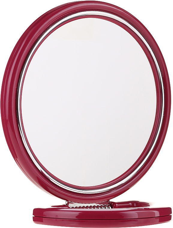 Doppelseitiger Kosmetikspiegel mit Ständer 9509 bordeauxrot 18,5 cm - Donegal Mirror