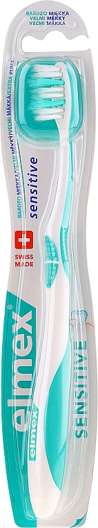 Zahnbürste extra weich Swiss Made türkis - Elmex Sensitive Toothbrush Extra Soft — Bild N1