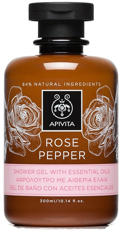 Duschgel mit Rose, Pfeffer und ätherischen Ölen - Apivita Shower Gel Rose & Black Pepper — Bild N2