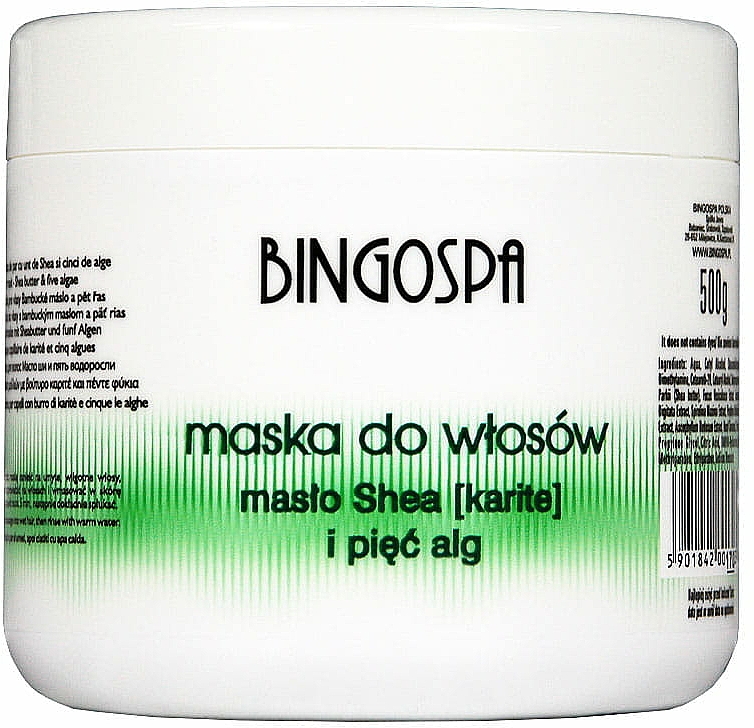 Haarmaske mit Sheabutter und fünf Algen - BingoSpa Hair Mask Shea Butter And Five Algae — Bild N1