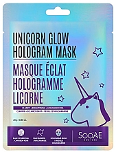 Düfte, Parfümerie und Kosmetik Gesichtsmaske mit Hologramm - Soo’AE Unicorn Glow Hologram Mask