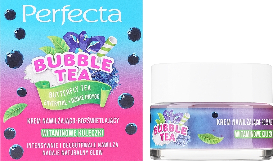 Feuchtigkeitsspendende und aufhellende Gesichtscreme - Perfecta Bubble Tea Butterfly Tea — Bild N2