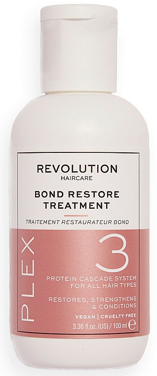 Regenerierende Haarbehandlung für trockenes und strapaziertes Haar mit Pflanzenproteinen und Provitamin B5 - Makeup Revolution Plex 3 Bond Restore Treatment — Bild N1