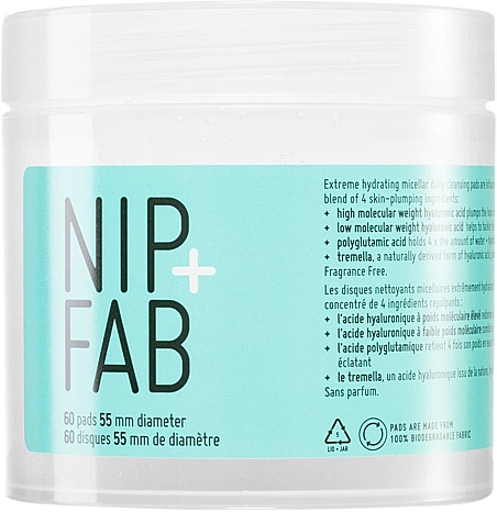 Reinigende Gesichtspatches - Nip + Fab Hyaluronic Fix Extreme4 Micellar Daily Cleansing Pads — Bild N1