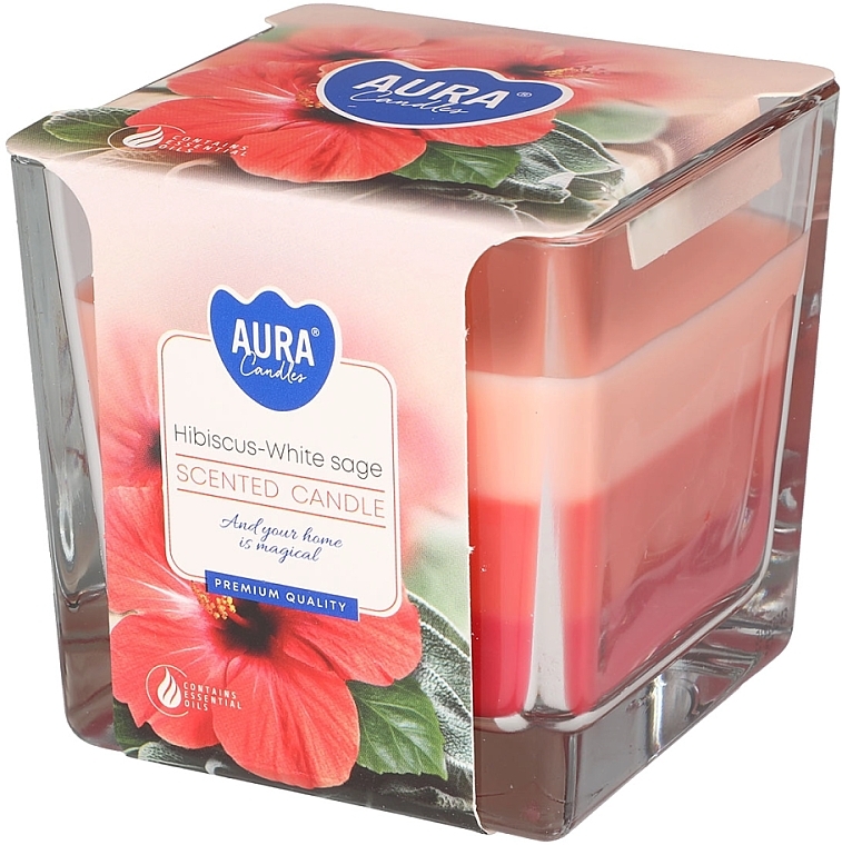 Duftkerze im Glas Hibiskus und weißer Salbei - Bispol Scented Candle  — Bild N1