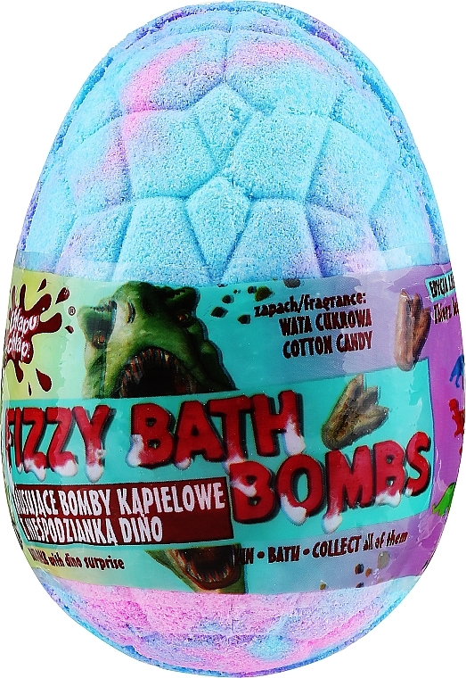 Badebombe Dino rosa-blau mit Zuckerwatteduft - Chlapu Chlap Dino Cotton Candy Fizzy Bath Bombs — Bild N1