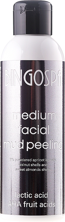 Gesichtspeeling mit Schlamm, Milchsäure und AHA-Säuren - BingoSpa Medium Facial Mud Peeling — Bild N1