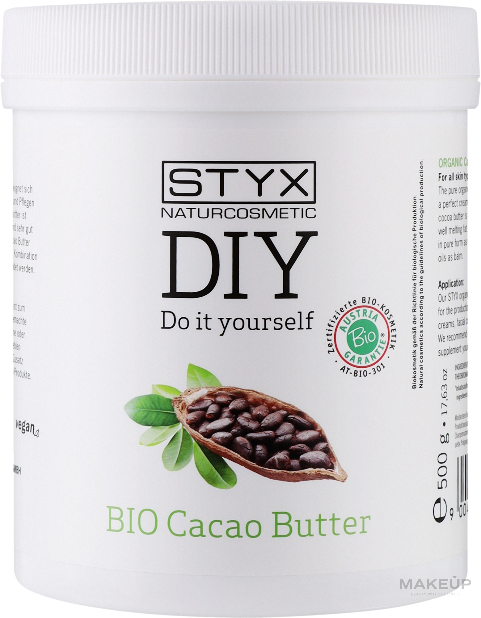 Organische Kakaobutter - Styx Naturcosmetic DIY Bio Cacao Butterr — Bild 500 g