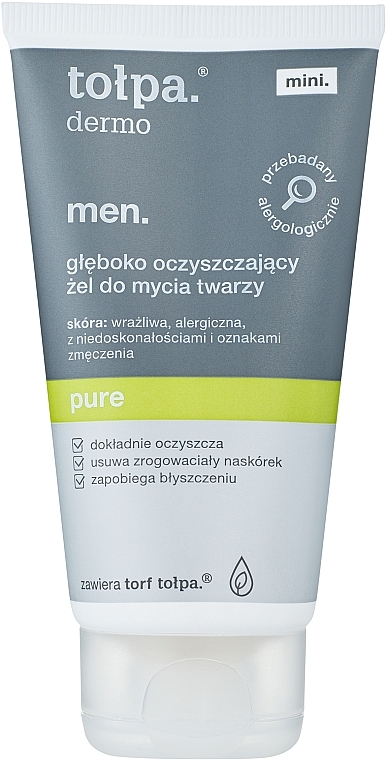Tiefenreinigendes Gesichtswaschgel für empfindliche Haut - Tolpa Dermo Men Pure Gel — Foto N1