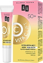 Düfte, Parfümerie und Kosmetik Regenerierende und glättende Augencreme 50+ mit Vitamin C, Coenzym Q10 und Albizia-Extrakt - AA Vita C Lift Smoothing Eye Cream