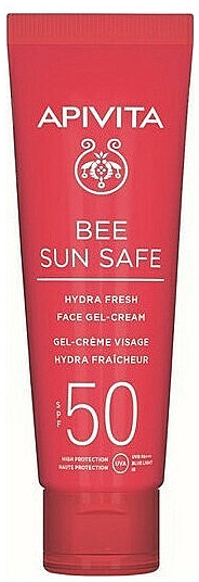 Sonnenschutzgel für das Gesicht mit Algen und Propolis - Apivita Bee Sun Safe Hydra Fresh Face Gel-Cream SPF50 — Bild N1