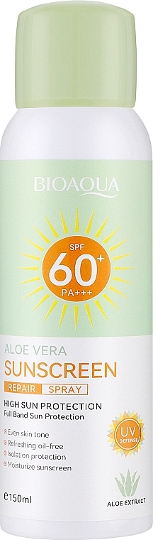 Sonnenschutzspray mit Aloe Vera-Extrakt - Bioaqua Aloe Vera Sunscreen Repair Spray SPF60+  — Bild N1