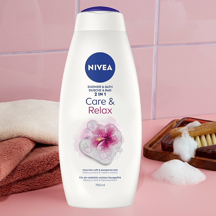Körper Duschgel mit Malvenextrakt und Hibiskus-Duft - NIVEA Shower & Bath Care & Relax — Bild N3
