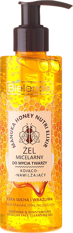 Beruhigendes Mizellen-Gesichtswaschgel mit Manuka-Honig und Gelée Royale - Bielenda Manuka Honey Gel Micelar