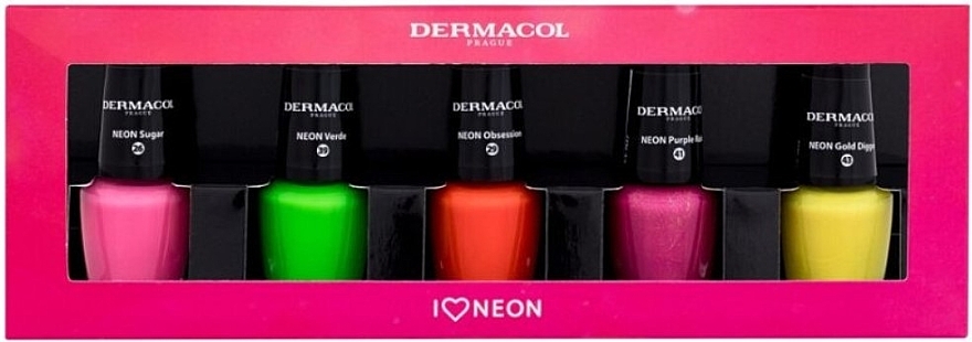 Gesichtspflegeset - Dermacol I Love Neon Nail Polish (nail/polish/5x5ml) — Bild N1