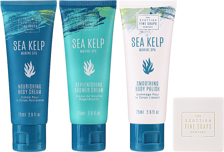 Körperpflegeset - Scottish Fine Soaps Sea Kelp Marine Spa Luxurious Gift Set (Körpercreme 75ml + Körperpeeling 75ml + Duschcreme 75ml + Seife 40g) — Bild N2