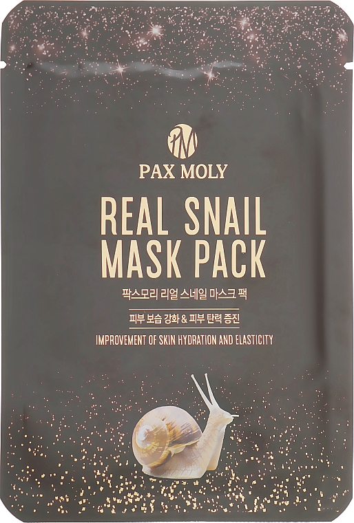 Tuchmaske für das Gesicht mit Schneckenschleim-Extrakt - Pax Moly Real Snail Mask Pack — Bild N1