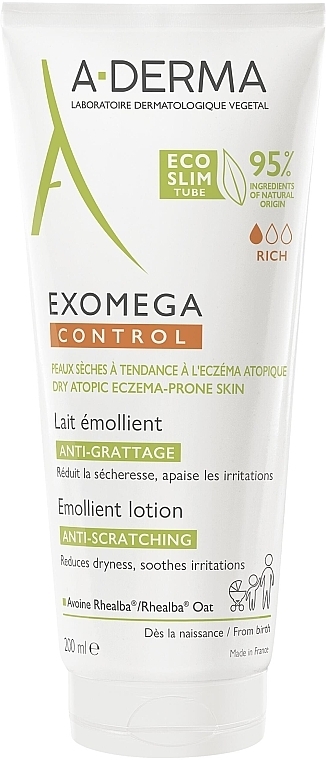 Weichmachende Körperlotion - A-Derma Exomega Control Emollient Lotion Anti-Scratching