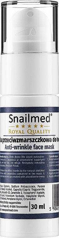 Aktive Anti-Falten-Gesichtsmaske - Snailmed Royal Quality Anti-Wrinkle Face Mask — Bild N1