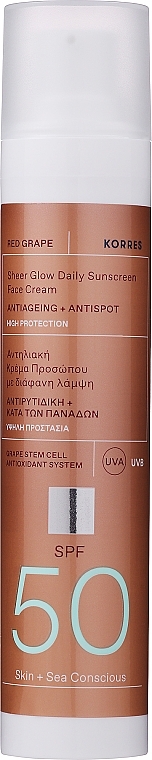 Sonnenschutzcreme für das Gesicht SPF 50 - Korres Red Grape Sunscreen Face Cream SPF50 — Bild N1