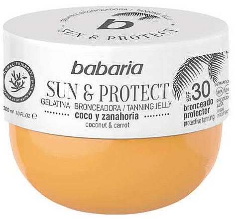 Bräunungsgelatine mit Kokosöl und Karottenextrakt SPF 30 - Babaria Sun & Protect Tanning Jelly SPF30 — Bild N1