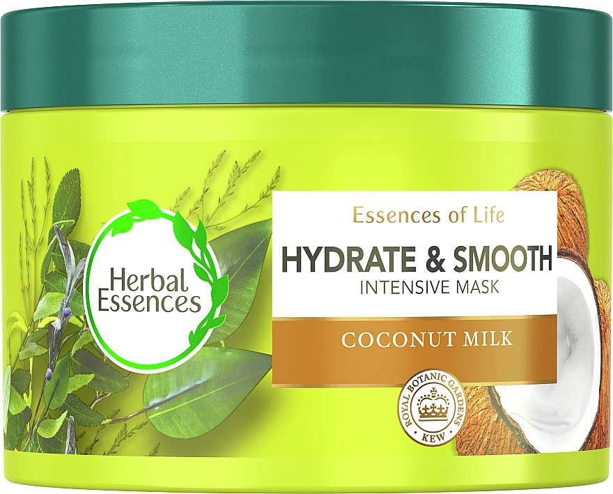 Feuchtigkeitsspendende und regenerierende Haarmaske mit Kokosnussmilch - Herbal Essences Hydrate & Smooth Coconut Milk Intensive Hair Mask — Bild N1