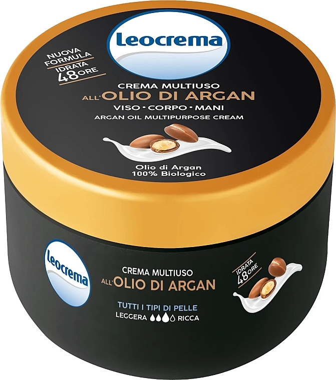 Leocrema Multipurpose Cream Argan Oil  - Creme für Gesicht, Körper und Hände mit Arganöl — Bild N2