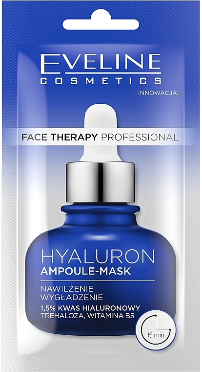 Ampullen-Creme-Maske für das Gesicht mit Hyaluronsäure - Eveline Cosmetics Face Therapy Professional Ampoule Face Mask — Bild N1