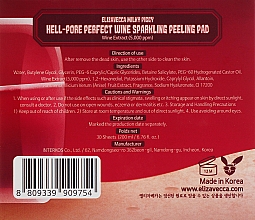 Peelingpads für das Gesicht mit Weinextrakt - Elizavecca Hell-Pore Perfect Wine Sparkling Peeling Pad — Bild N3