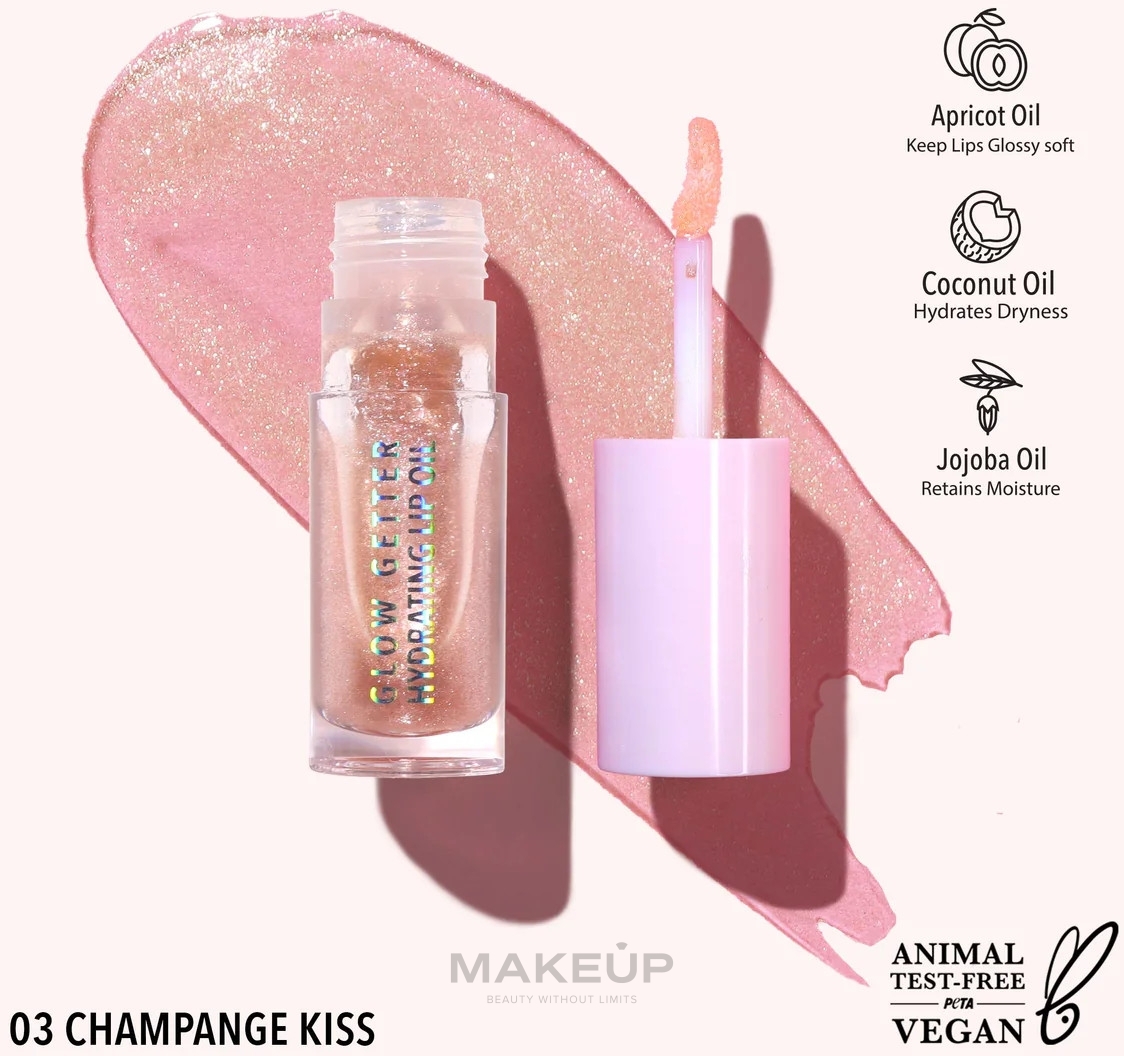 Feuchtigkeitsspendendes Lippenöl - Moira Glow Getter Hydrating Lip Oil  — Bild 003 - Champagne Kiss