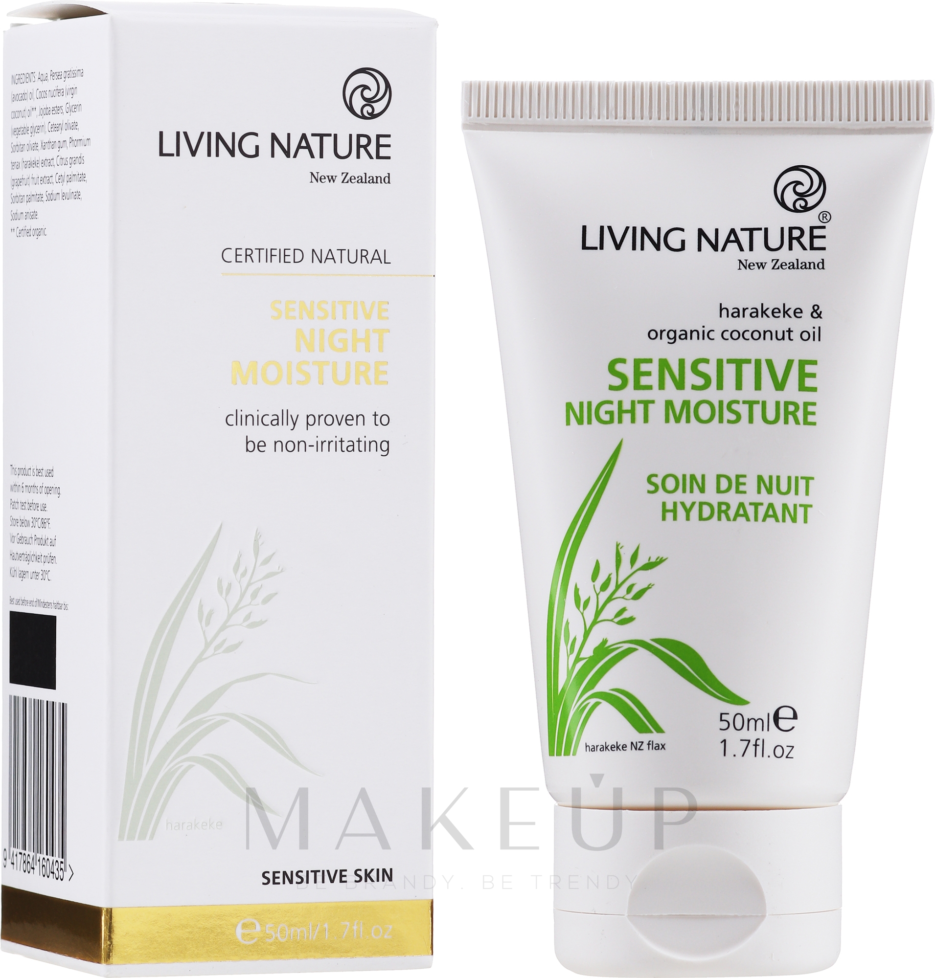 Nachtcreme für das Gesicht - Living Nature Sensitive Night Moisture Cream — Bild 50 ml