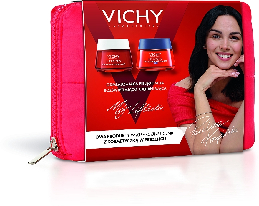 Gesichtspflegeset - Vichy Liftactiv Collagen Specialist (Gesichtscreme 50ml + Gesichtscreme 50ml + Kosmetiktasche) — Bild N1