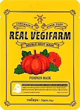 GESCHENK! Gesichtsmaske mit Kürbisextrakt - Fortheskin Super Food Real Vegifarm Double Shot Mask Pumpkin — Bild N1