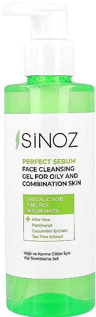 Reinigungsgel für fettige Haut und Mischhaut  - Sinoz Perfect Sebum Face Cleaning Gel for Oily & Combination Skin  — Bild N1