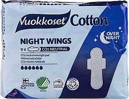 Düfte, Parfümerie und Kosmetik Damenbinden für die Nacht 9 St. - Vuokkoset Cotton Night Wings