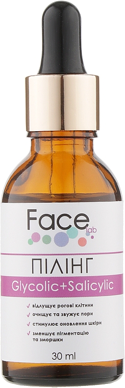 Gesichtspeeling mit Glykol- und Salicylsäure - Face Lab Glycolic+Salicilic Peeling pH 3,0 — Bild N1
