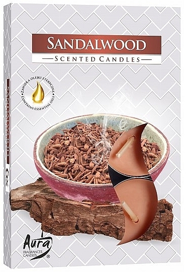 Teekerzen-Set Sandelholz - Bispol Sandalwood Scented Candles — Bild N1