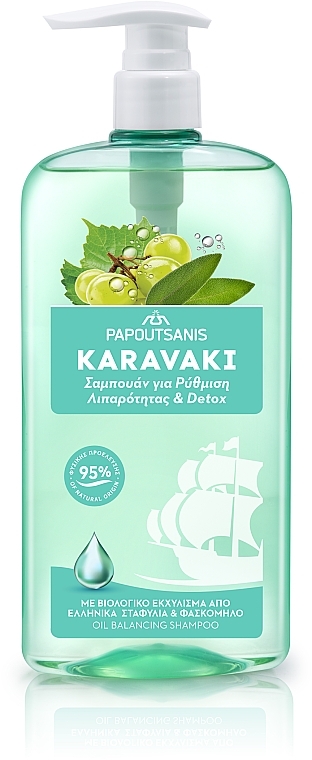 Shampoo für fettiges Haar - Papoutsanis Karavaki Oil Balance & Detox Shampoo — Bild N1