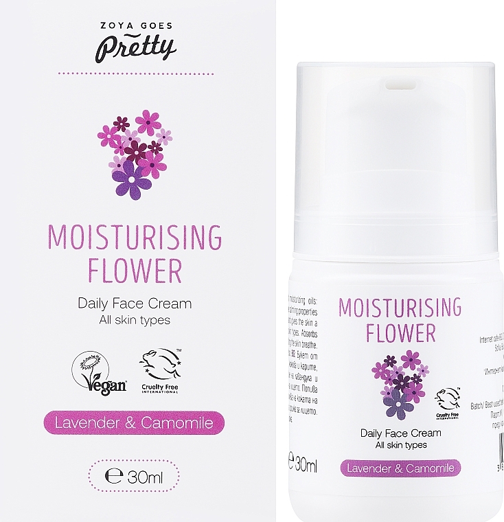 Feuchtigkeitsspendende Gesichtscreme für den Tag mit Lavendel und Kamille - Zoya Goes Moisturising Flower Daily Face Cream — Bild N2