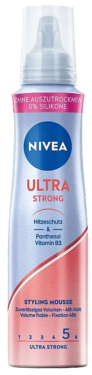 Haarmousse mit Panthenol und Vitamin B3 - Nivea Hair Care Styling Mousse Ultra Strong  — Bild N1