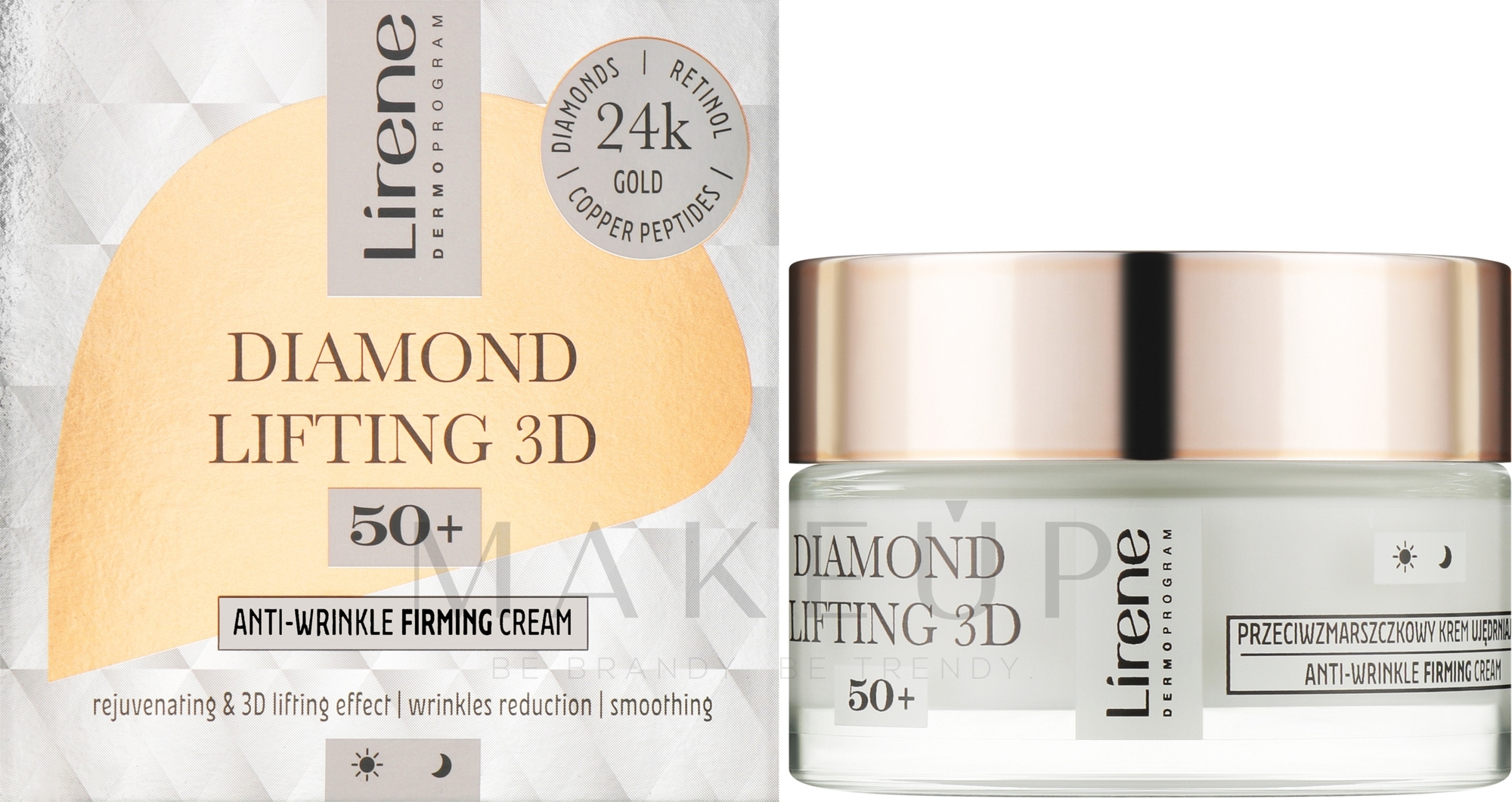 Glättende Gesichtscreme 50+ - Lirene Diamond lifting 3D Cream — Bild 50 ml