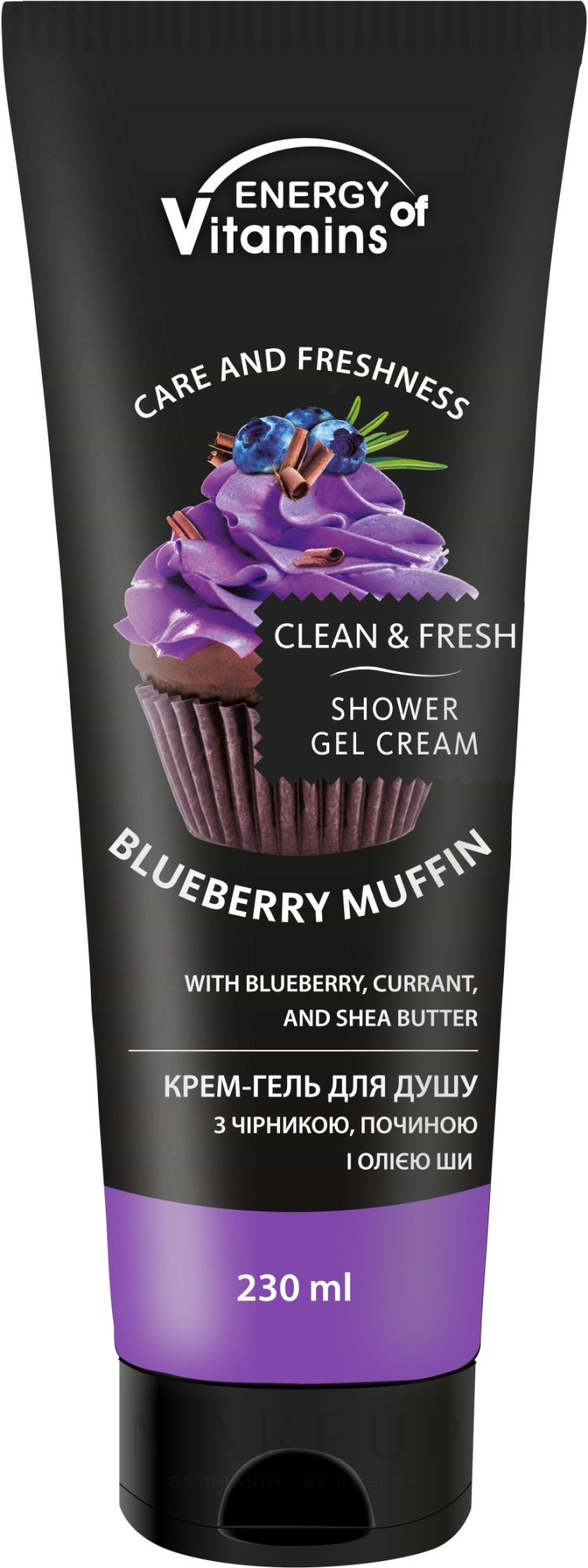 Duschcreme-Gel Blaubeermuffin - Energy of Vitamins Cream Shower Blueberry Muffin — Bild 230 ml