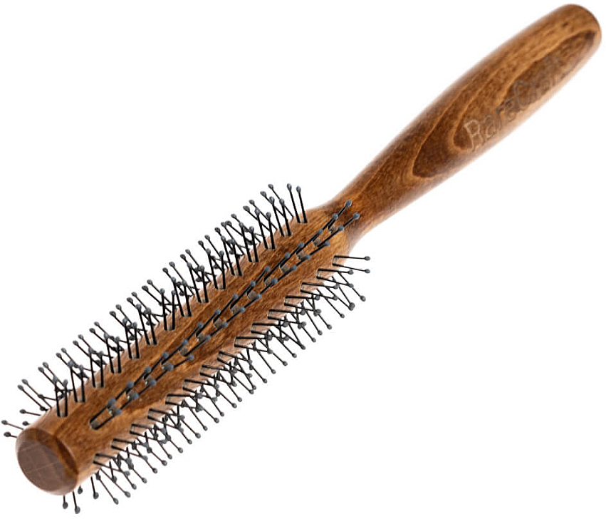 Runde Bürste für Haar und Bart aus Holz hell - RareCraft — Bild N1