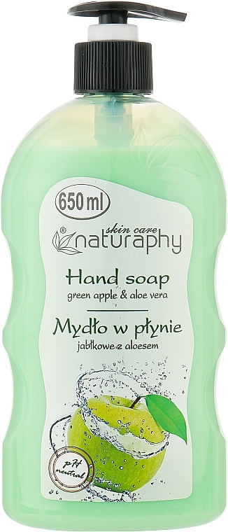 Flüssigseife mit grünem Apfel und Aloe Vera - Naturaphy Hand Soap — Bild N1