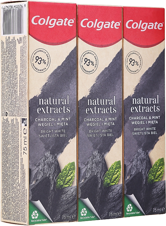 Aufhellende Zahnpasta - Colgate Natural Extracts Charcoal & Mint 93% With Naturally Derived Ingredients — Bild N1