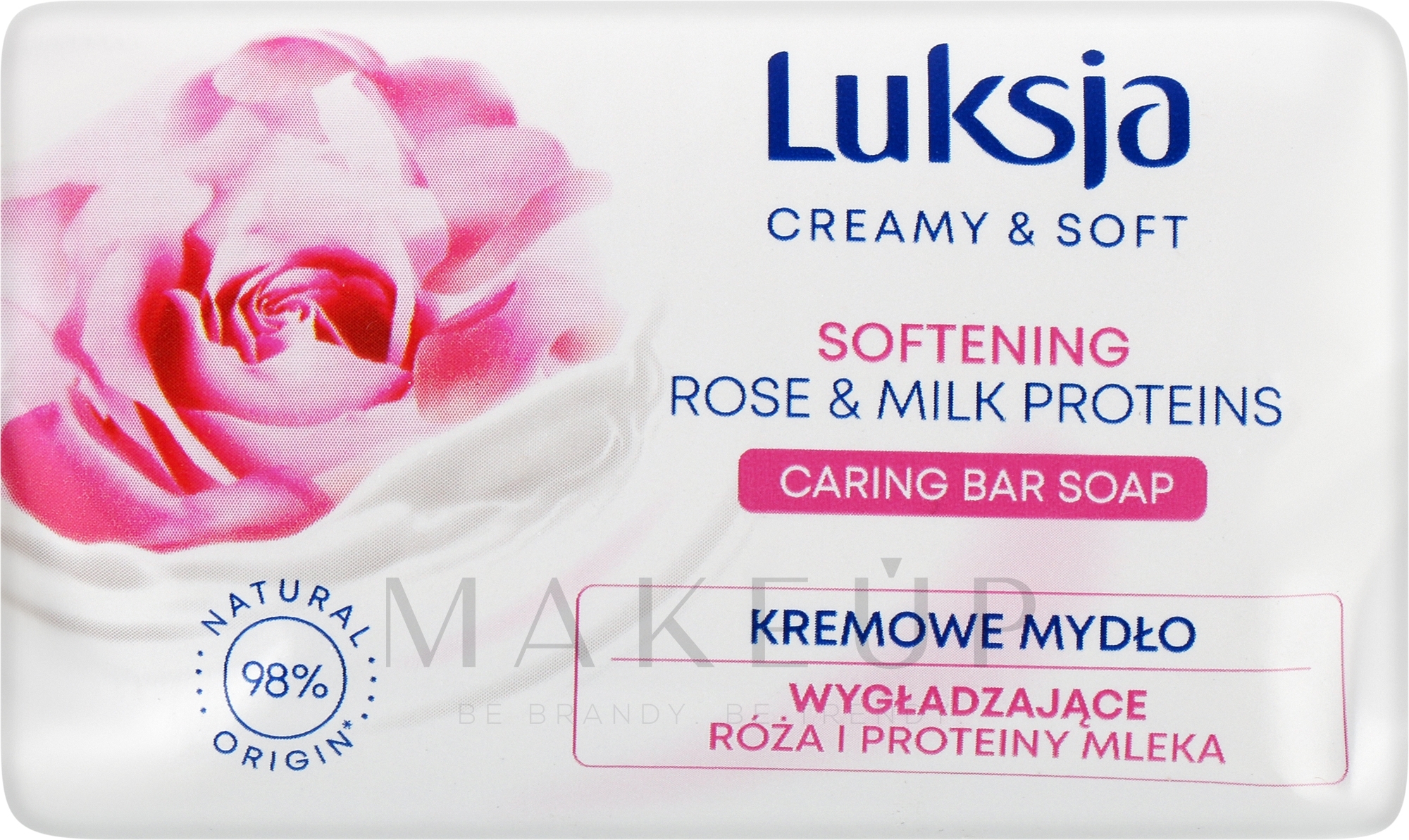 Weichmachende Seife mit Rosen- und Milchproteinen - Luksja Creamy & Soft Softening Rose & Milk Proteins Caring Bar Soap — Bild 90 g