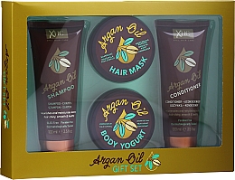 Düfte, Parfümerie und Kosmetik Haar- und Körperpflegeset mit Arganöl - Xpel Marketing Ltd Argan Oil (Haarshampoo 100ml + Haarconditioner 100ml + Körperjoghurt 50g + Haarmaske 50g)