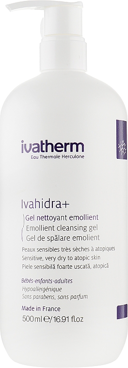 Reinigungsgel für empfindliche, trockene und atopische Haut - Ivatherm Ivahidra+ Hydrating Cleansing Gel — Bild N2